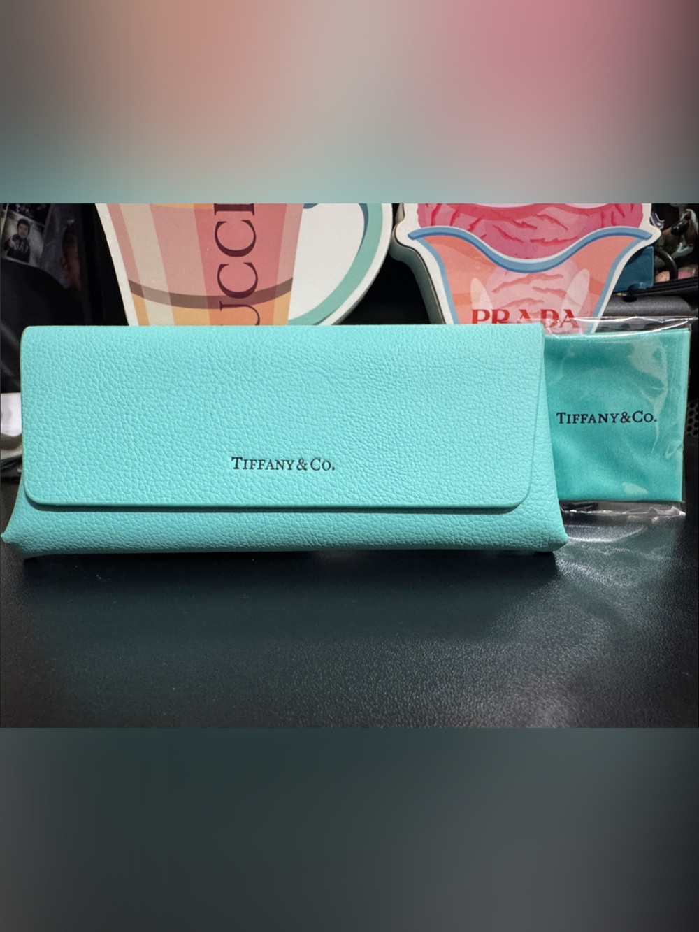 Tiffany & Co. Signature Turquoise Eyewear Case with Microfiber Cloth